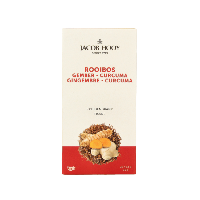 Jacob Hooy Té de Rooibos, Jengibre y Cúrcuma - 20 Bolsitas