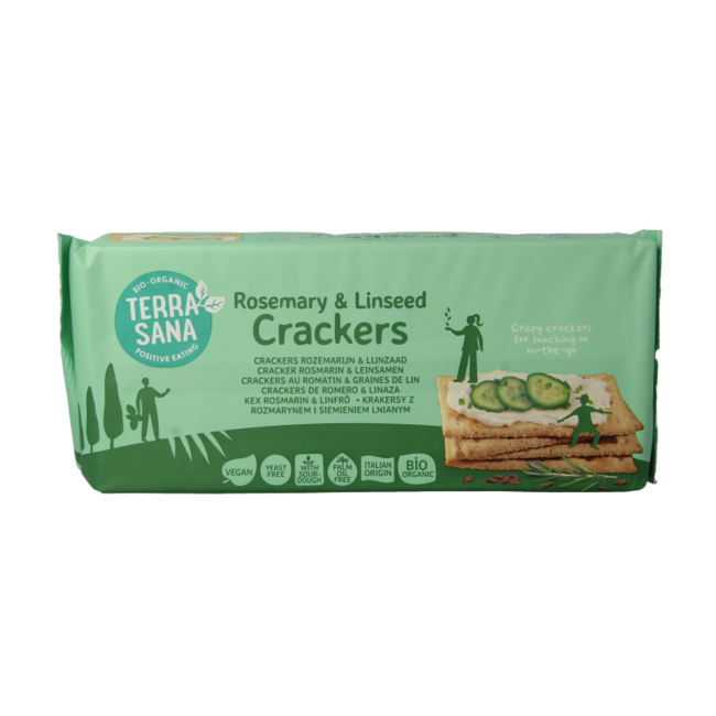 Cracker biologici rosmarino e semi di lino 250 Grammi