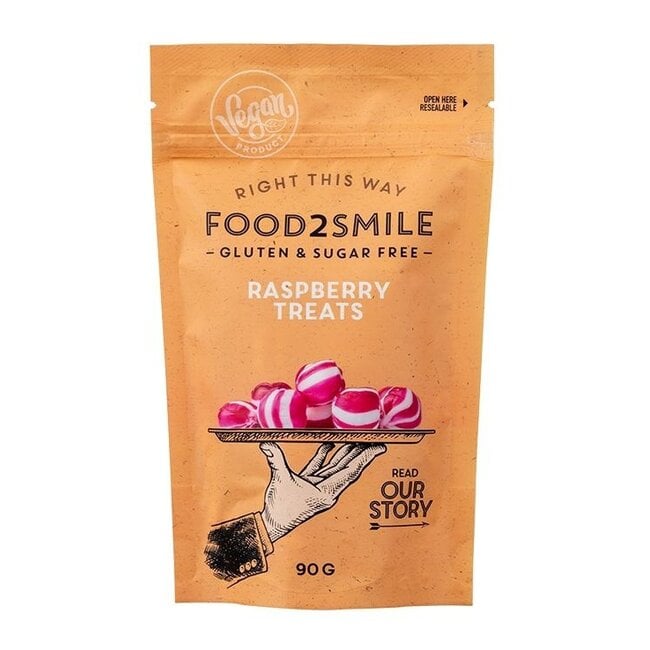 Food2Smile Himbeer-Leckereien zuckerfrei glutenfrei laktosefrei 90 Gramm
