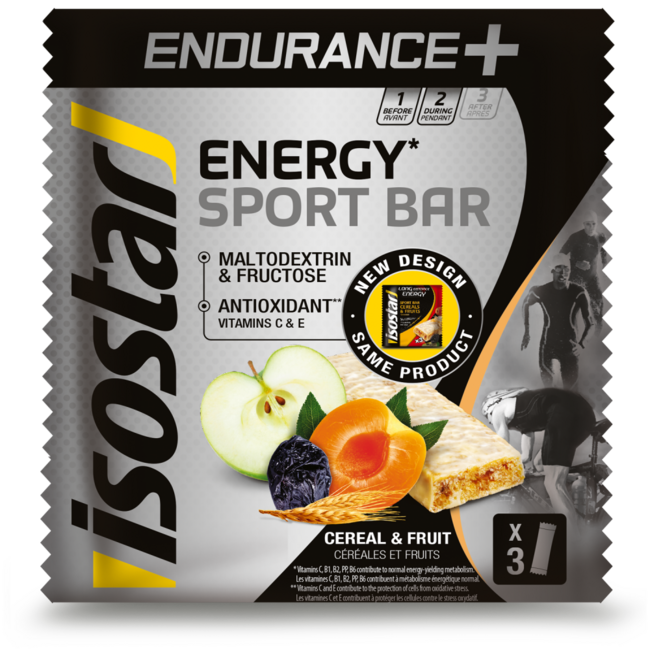 Isostar Endurance+ Energy Sport Bar Cereal & Fruit 3-Pack 120g