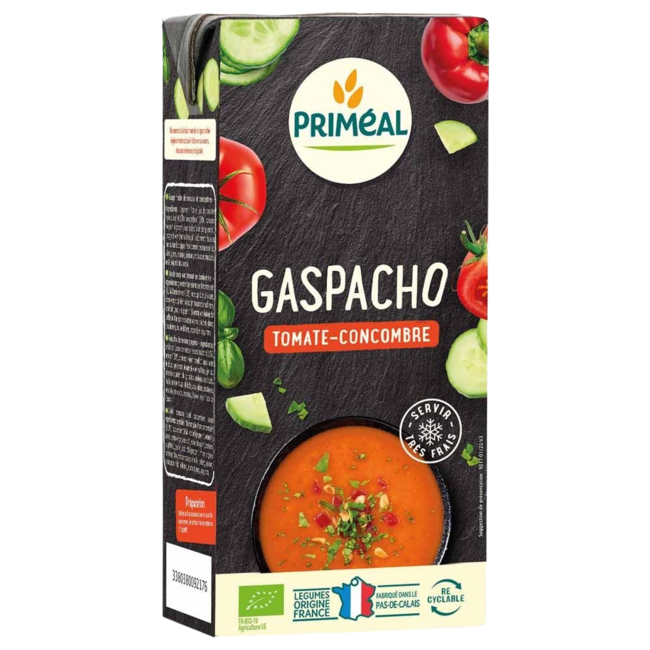 Gazpacho de tomate y pepino ecológico Primeal 330 ml