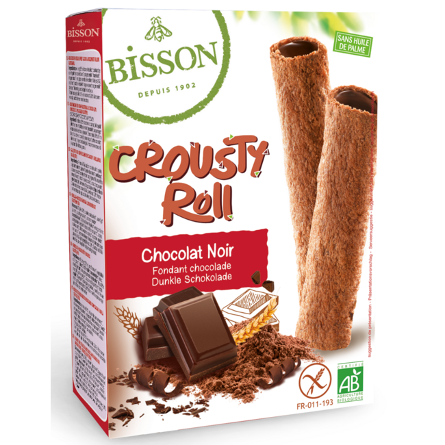 Bisson Crousty roll z czystej gorzkiej czekolady bio 125 g