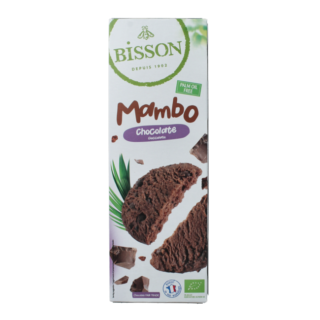 Biscotti di pasta frolla Bisson al cioccolato con pezzi di cioccolato bio 150 Grammi