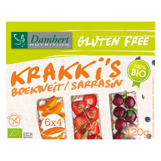 Damhert Krakersy Gryczane bezglutenowe bio 100 Gram