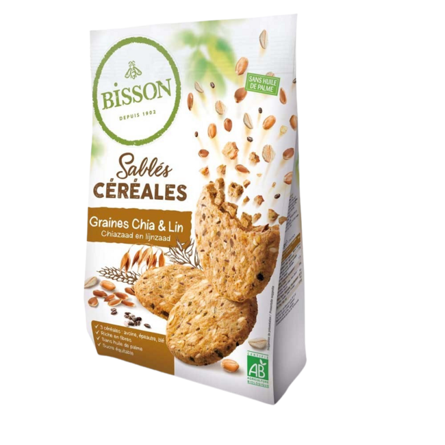 Biscotti Secchi Bisson con semi di chia e lino bio 200 Grammi