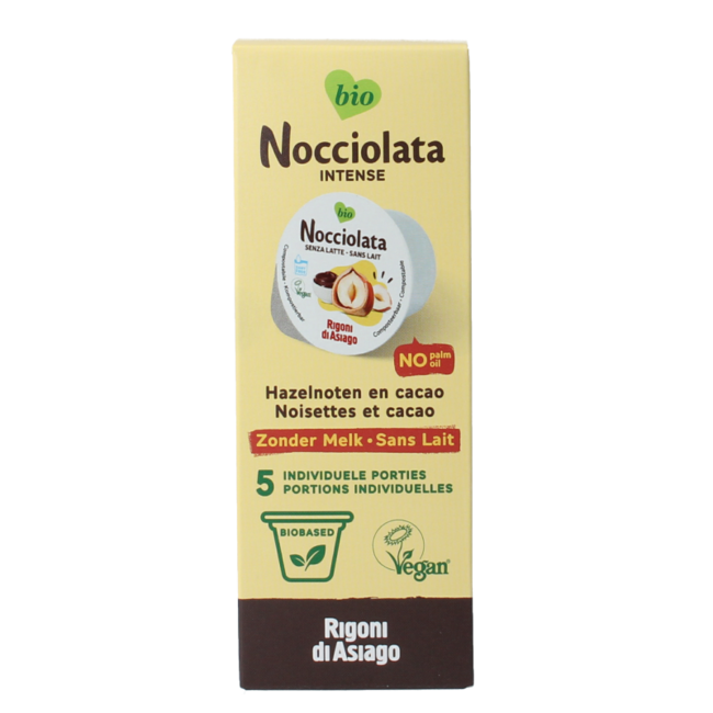 Nocciolata Intense organic vegan cups 5 x 20g 100g