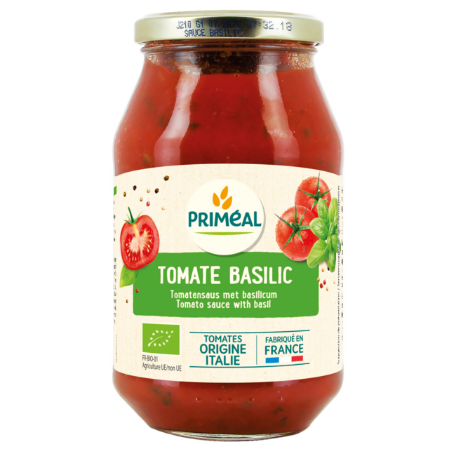 Salsa para pasta de tomate y albahaca ecológica 510 g