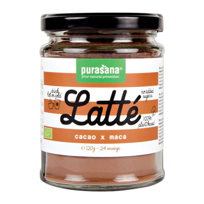 Purasana Latte de Cacao y Maca Vegano Bio 120 Gramos