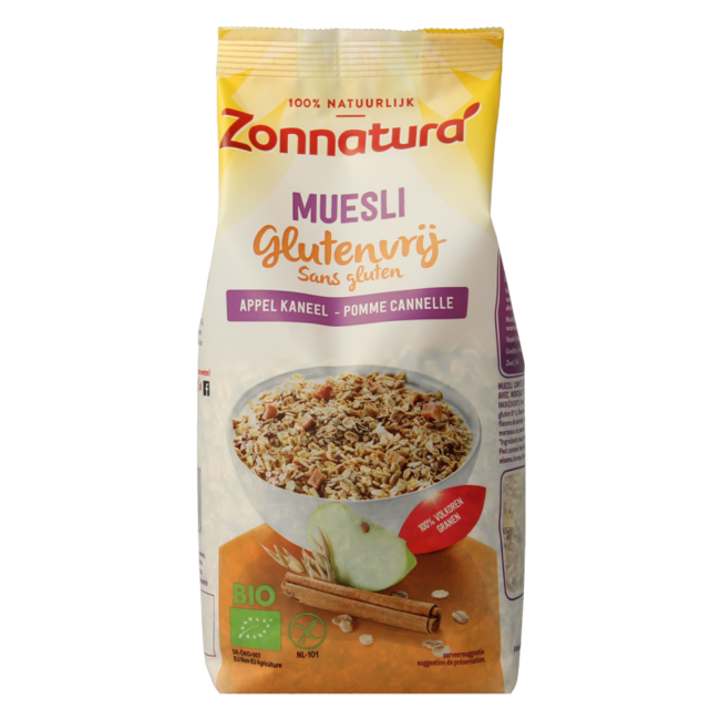 Zonnatura Müsli Apfel Zimt glutenfrei bio 375 Gramm