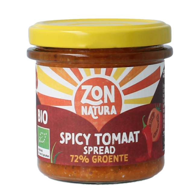 Zonnatura Pâte à tartiner de légumes tomate épicée bio 135 Grammes