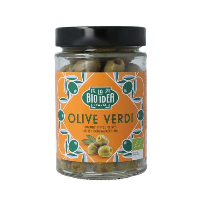 Grüne Oliven, entsteint, Bio, 165 Gramm