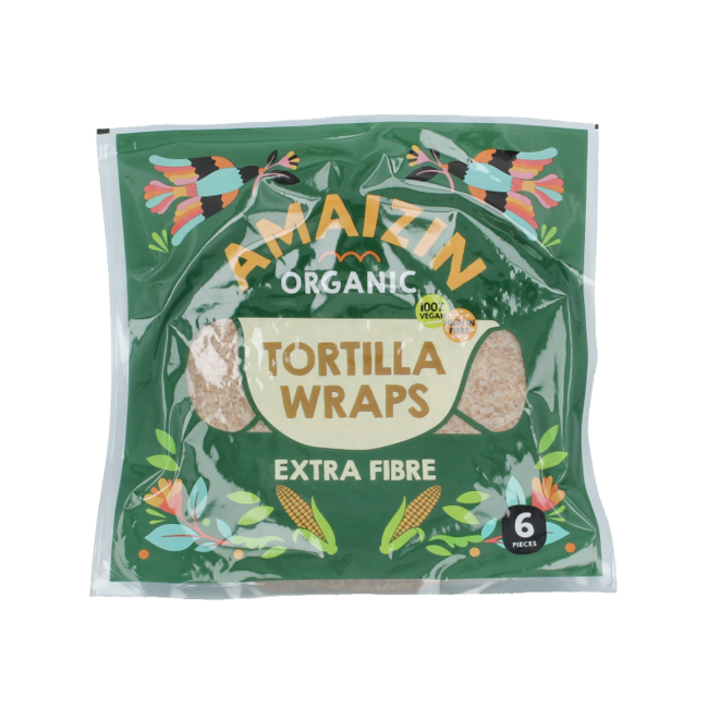 Wrap Tortilla Biologiche con Fibre Extra, 6 Pezzi