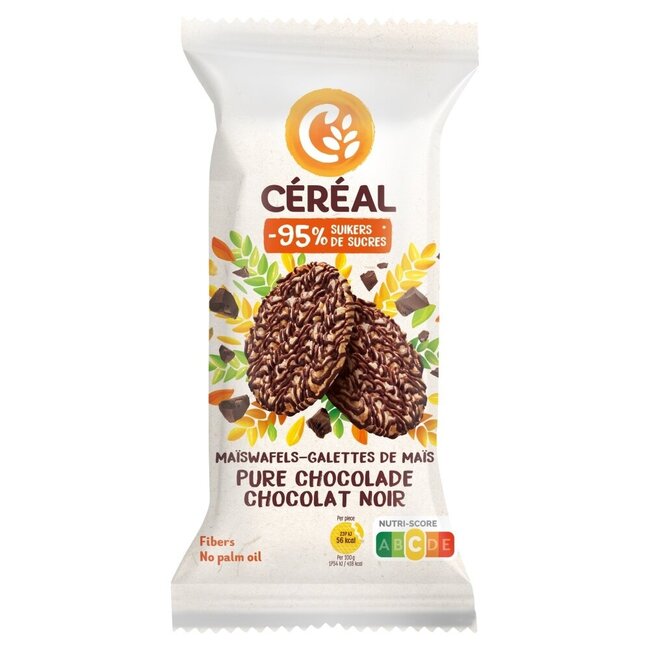 Cereal Maize Wafers with Dark Chocolate, Reduced Sugars 108 Grams