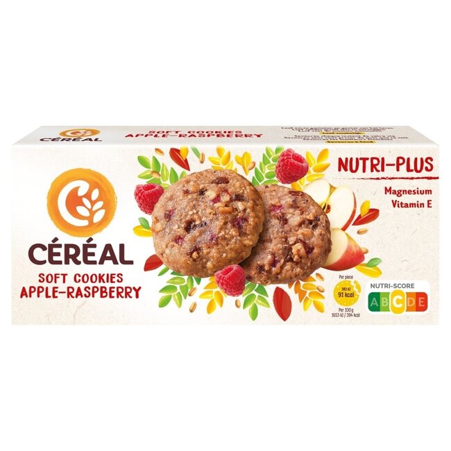Cereal Soft Apple & Raspberry Biscuits Nutri-plus 138g