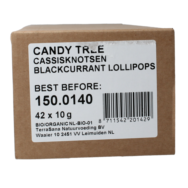 Candy Tree Organic Blackcurrant Lollipops Refill 42 Pieces