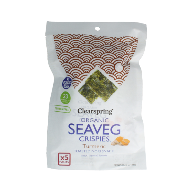 Clearspring Seaveg - Crispies de cúrcuma multipack bio 20 g