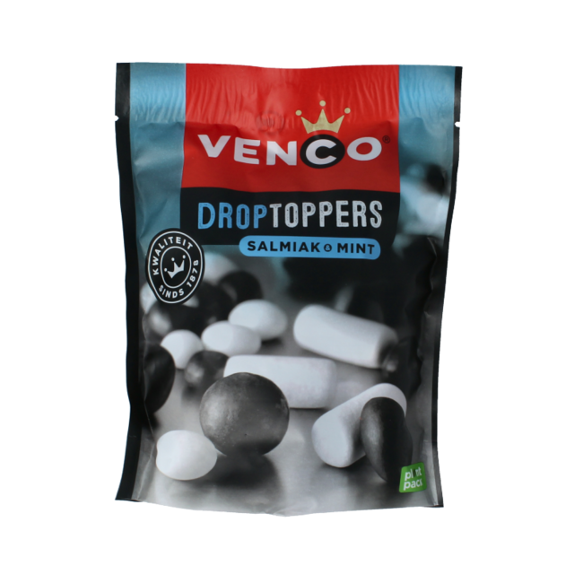 Venco Droptoppers menta salmiak 225 Gram