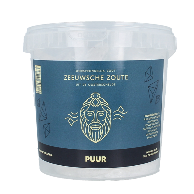 Sal Pura Zeeuwsche Zoute en cubo de 1 Kilogramo