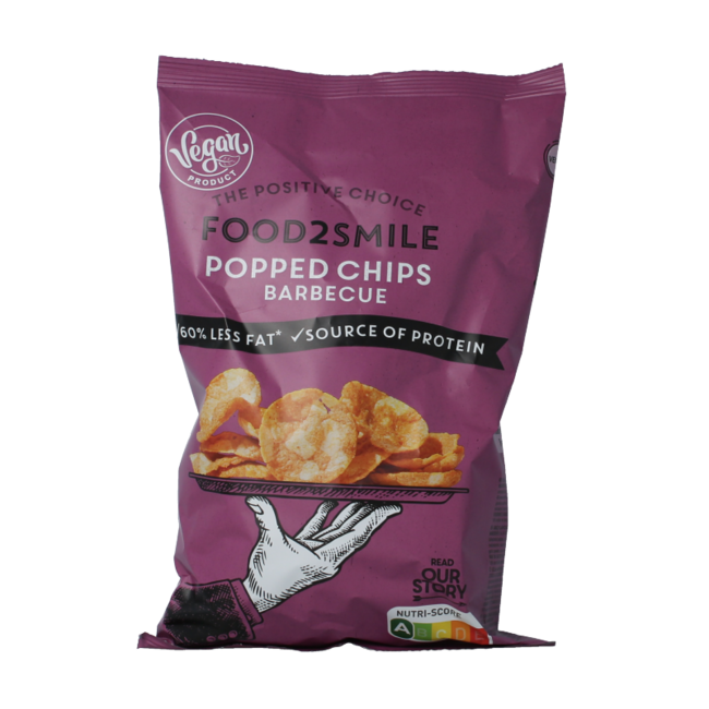 Food2Smile Popped chips sabor barbacoa 90 gramos