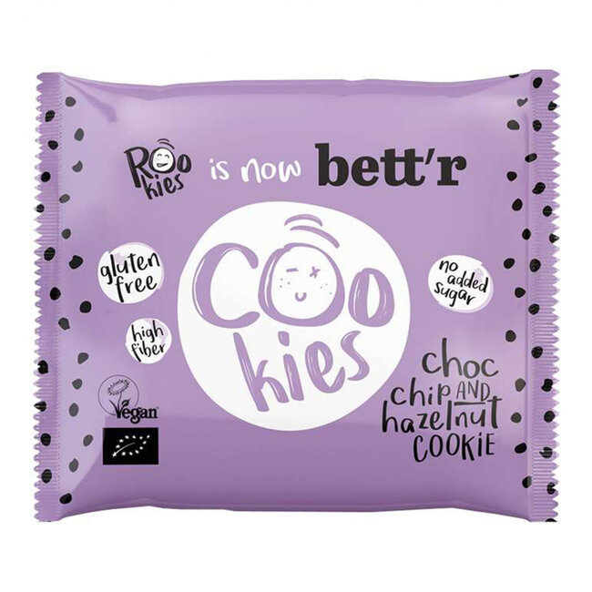 Rookies Cookie gocce di cioccolato e nocciole senza glutine bio 40 Grammi
