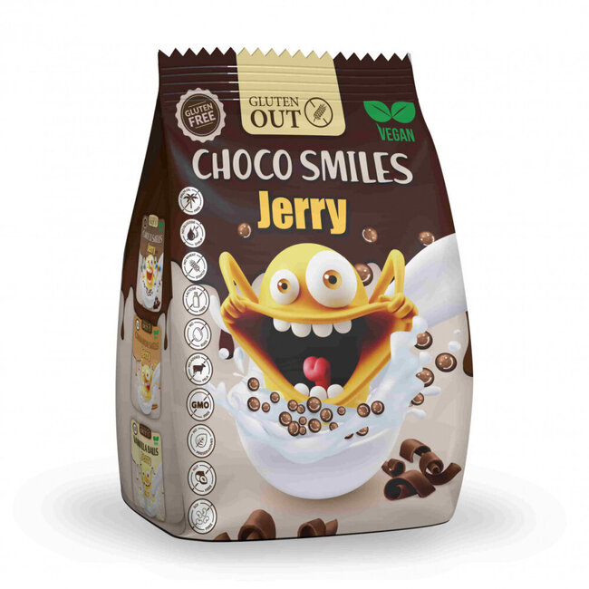 Płatki śniadaniowe bezglutenowe Jerry choco smiles Gluten Out 375 g