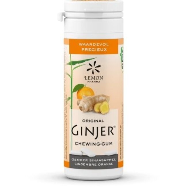 Lemon Pharma Ginjer Gomme da Masticare Originali allo Zenzero, 20 Pezzi