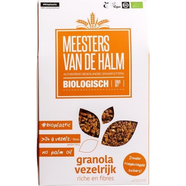 Granola De Halm bogata w błonnik, bio, 350 gramów