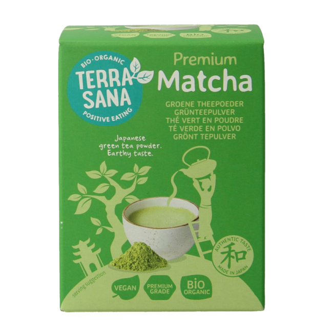 TerraSana Matcha premium groene thee bio 30 Gram