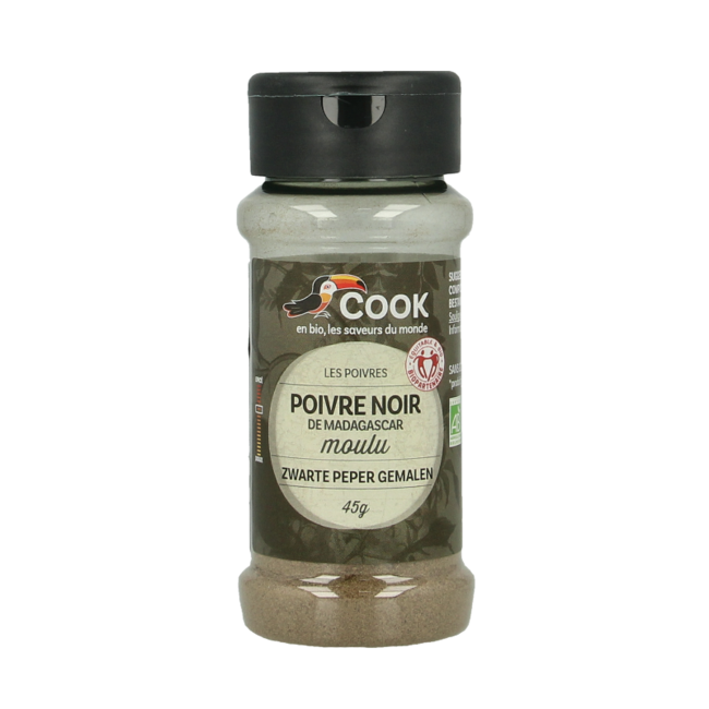 Cook Zwarte peper gemalen bio 45 Gram