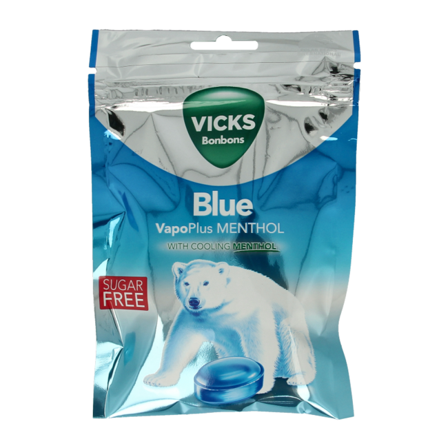 Sachet de pastilles menthol bleu sans sucre 72 g