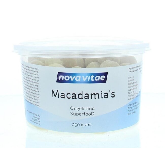 Nova Vitae Macadamia surowe nieprażone 250 Gram