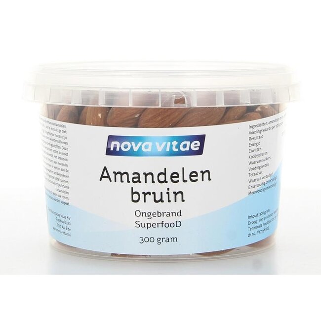Nova Vitae Brown Unroasted Almonds 300g