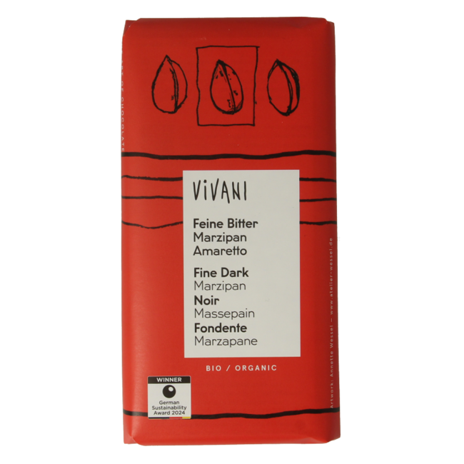 Chocolat noir bio au massepain & amaretto 100 grammes