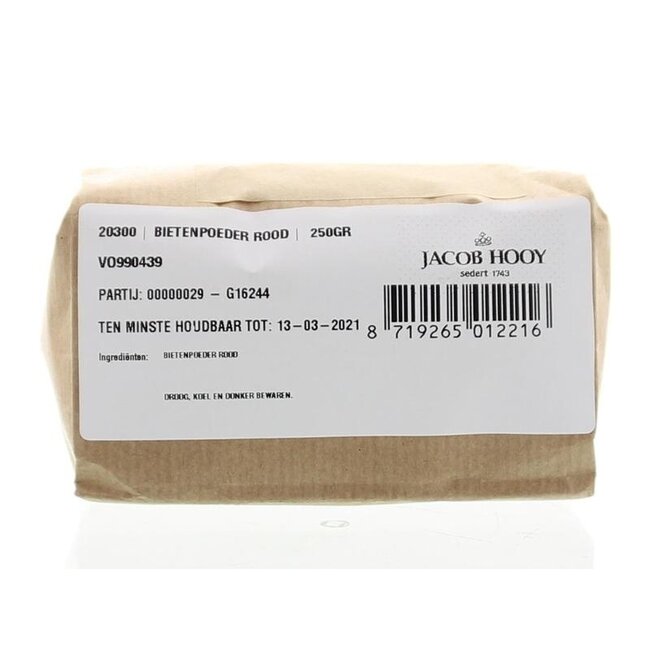 Jacob Hooy Polvere di Barbabietola Rossa 250 Grammi