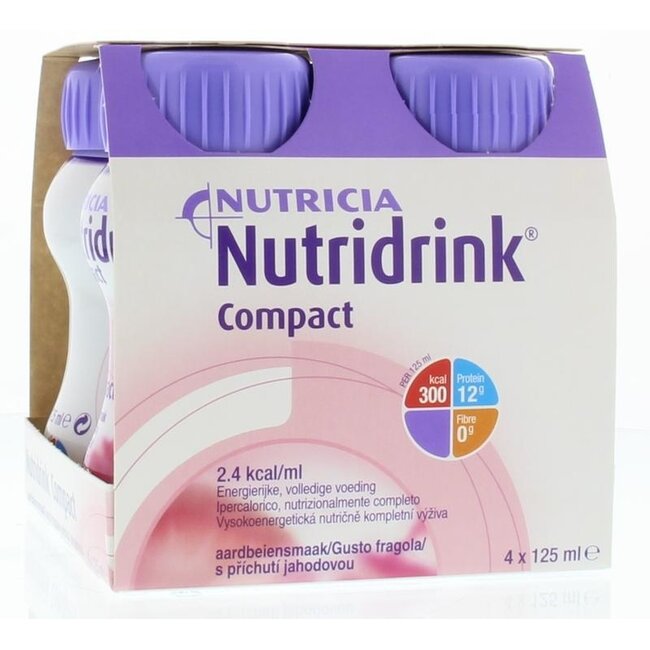 Nutridrink Compact aardbei 125ml 4 Stuks