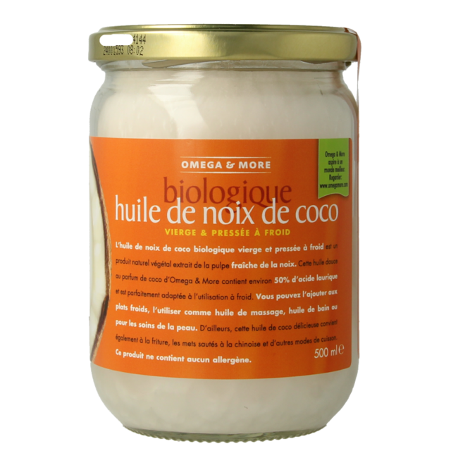 Organic extra virgin coconut oil glass 500 ml