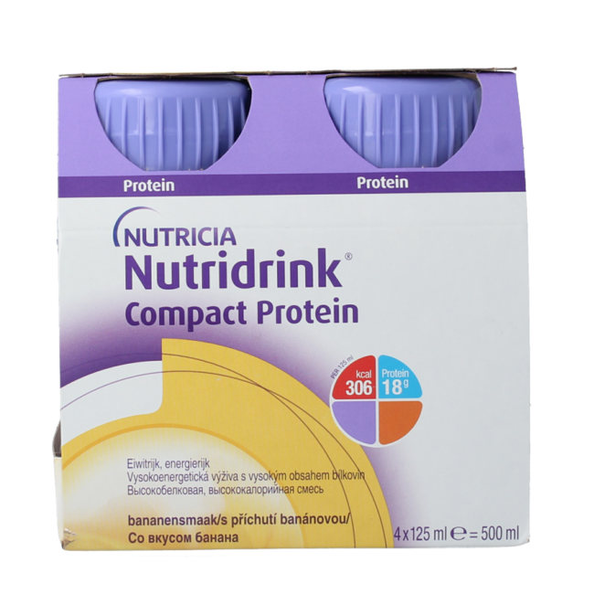 Nutricia Nutridrink Compact Protein banane 125 g lot de 4