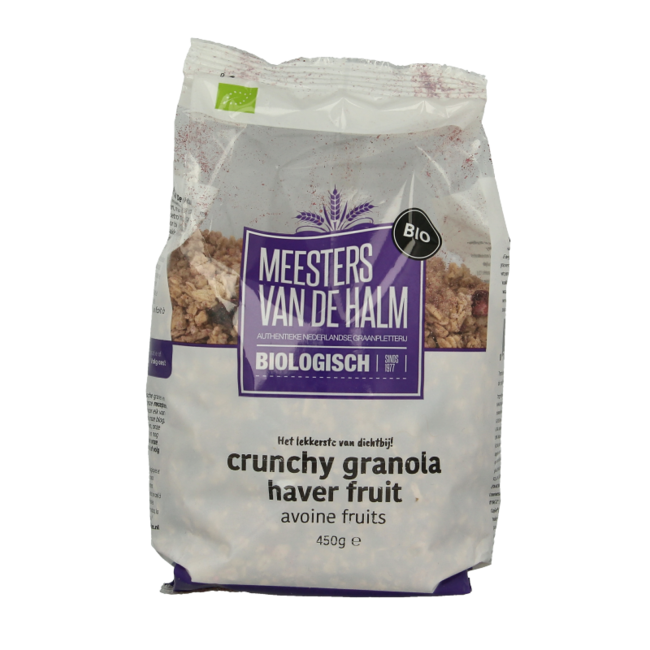 De Halm Avena crujiente con frutas bio 450 gramos