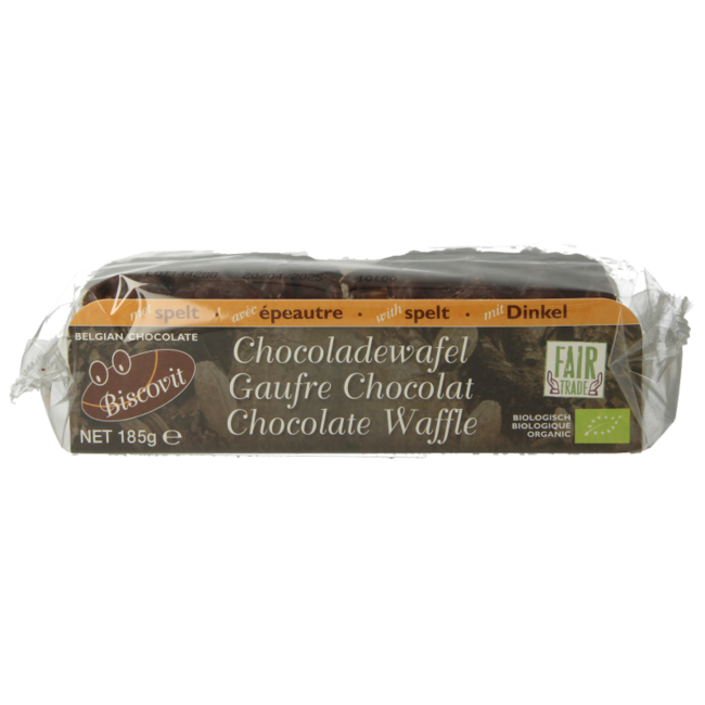 Biscovit Gofre de chocolate bio 185 g