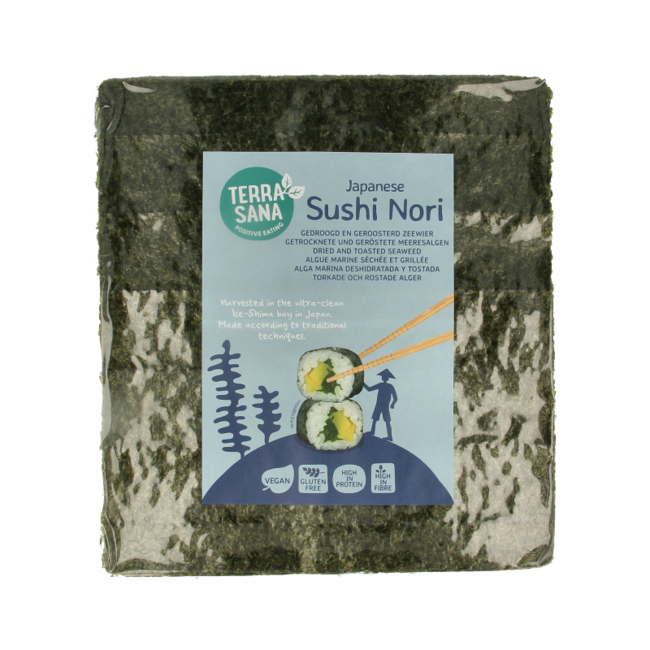 TerraSana Nori do sushi prażone 50 sztuk 125 Gram