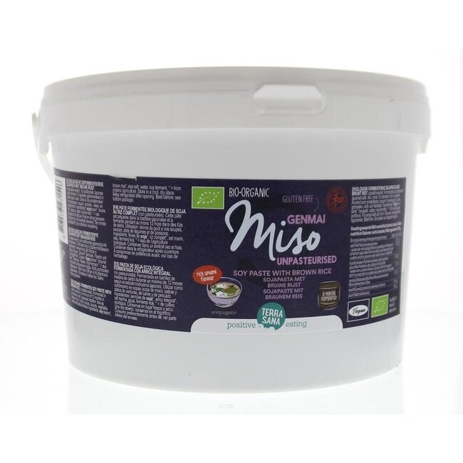 TerraSana Genmai miso non pasteurisé seau bio 2500 g