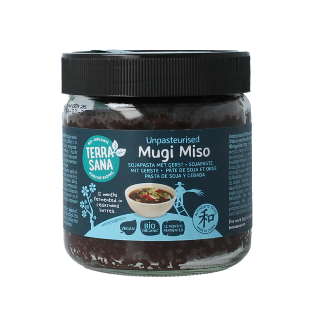 Organic unpasteurised mugi miso glass jar 350g