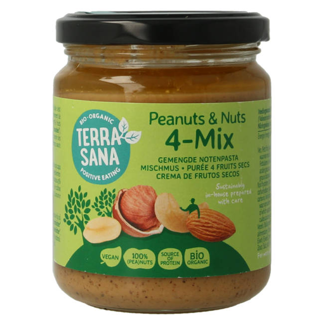 TerraSana Purée de 4 noix mélangées sans sel bio 250 g