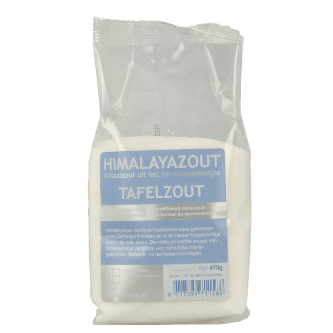 Esspo Himalayan white fine table salt refill pack 475g