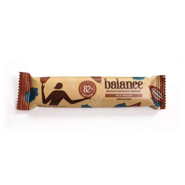 Barrita de chocolate con leche y praliné Balance 35 g