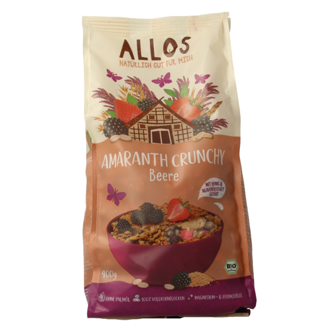Crunchy Amaranth Rote Früchte Bio 400 Gramm