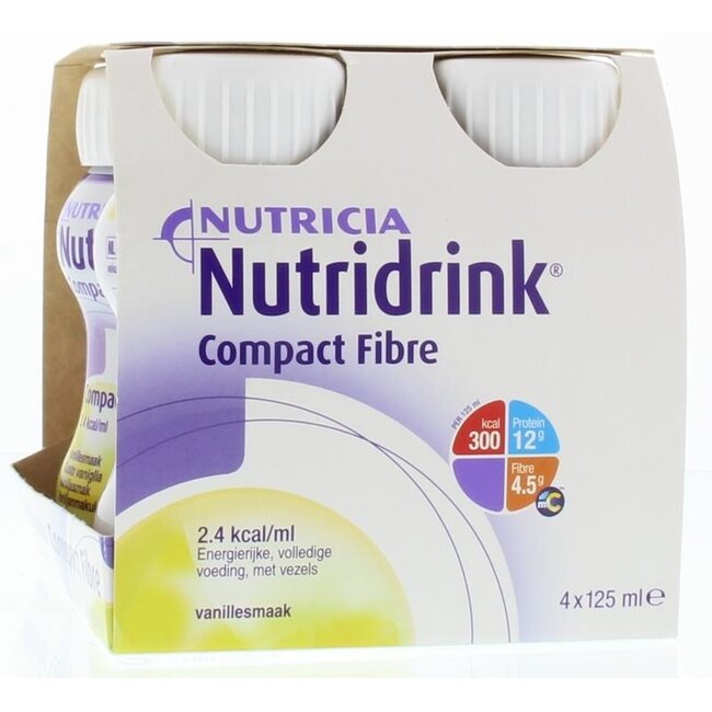 Nutridrink Compact Fibre Vanilla 125ml 4 Pack