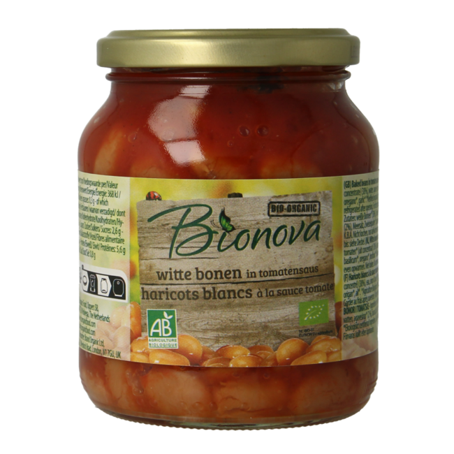 Bionova Organic White Beans in Tomato Sauce 350 Gram