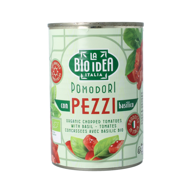 Kawałki pomidorów z bazylią bio 400 Gram