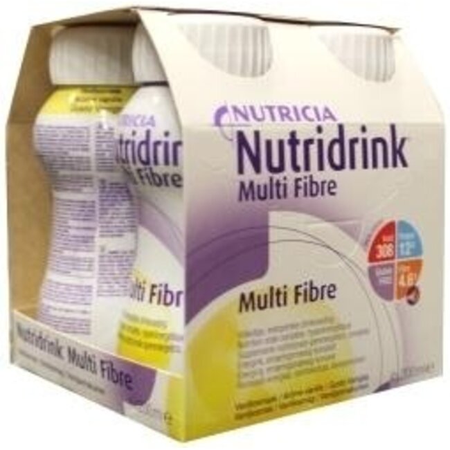 Nutridrink Multi Fibre Vanille 200ml 4 Stück